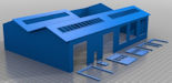 Download the .stl file and 3D Print your own Warehouse HO scale model for your model train set.